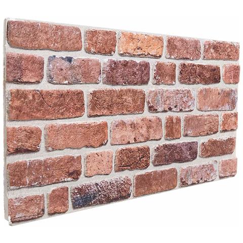 Pannelli da parete 10 pcs Rosso 100 x 50 cm Schiuma EPS - Foto 1