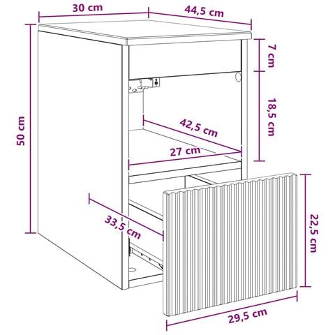 Mobile da Bagno Nero 30 x 44,5 x 50 cm Legno ingegnerizzato - Foto 8