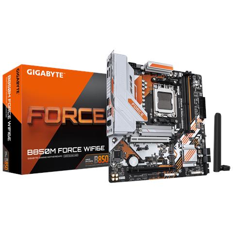 B850M FORCE WIFI6E Scheda Madre - Supporta processori AMD Ryzen serie 9000, VRM digitale a 8+2+2 fasi, fino a 9600 MHz DDR5 (OC), 1 x M. 2 PCIe 5.0 + 2 x M. 2 PCIe 4.0, Wi-Fi 6E, LAN 2.5 GbE, USB 3.2 Gen 2 - Foto 1