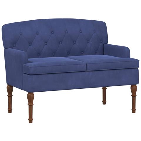 Loveseat con bottoni imbottiti Blu Polizia 111 x 65 x 79 cm - Foto 1