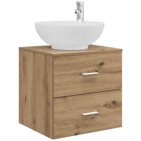 Set di mobili per il bagno 3 pz Rovere Artigianale - Foto 2