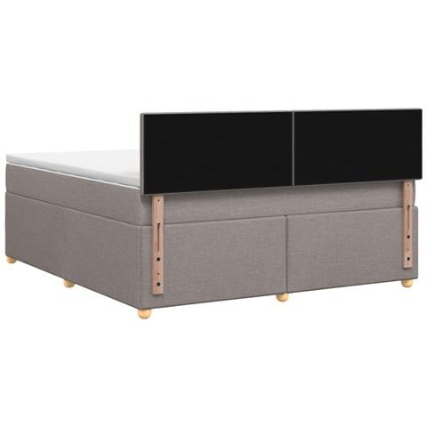 Letto box spring con materasso Tortora 140 x 200 cm Tessuto - Foto 9