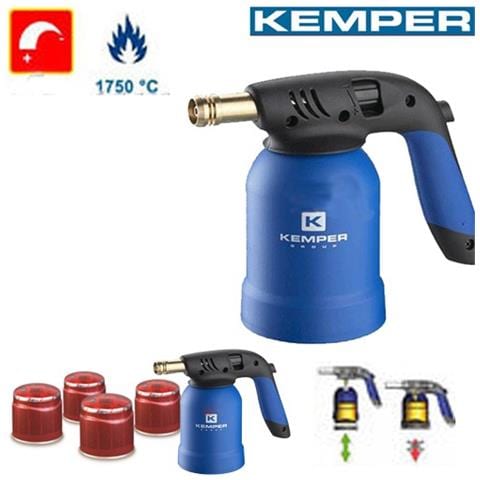 Saldatore Bruciatore + 4 Cartuccia Cannello Piezo A Gas Fiamma Ossidrica - Foto 1