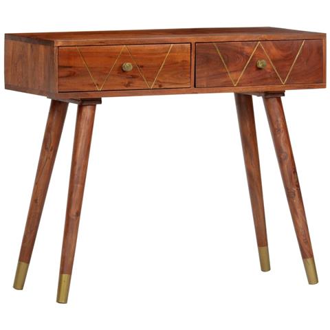 Tavolo Consolle 90x35x76 Cm Legno Massello D'acacia - Foto 1