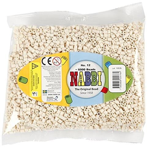 Perline Fusibili, Dimensioni 5 X 5 Mm, Dimensione Foro 2,5 Mm, Beige Chiaro (12), Medio, 6000 Pezzi. - Foto 2