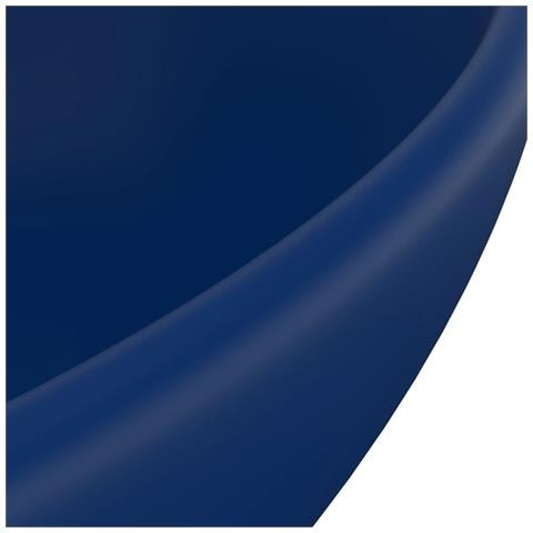 Lavandino Lusso Ovale Blu Scuro Opaco 40x33 cm in Ceramica - Foto 2