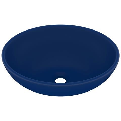 Lavandino Lusso Ovale Blu Scuro Opaco 40x33 cm in Ceramica - Foto 1