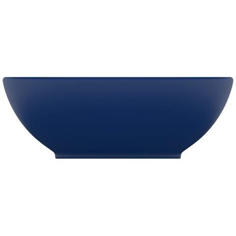 Lavandino Lusso Ovale Blu Scuro Opaco 40x33 cm in Ceramica - Foto 5