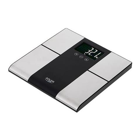 Bilancia Pesapersone Con Analizzatore Ad 8165 Peso Massimo (capacità) 225 Kg, Precisione 100 G, Misurazione Indice Di Massa Corporea (bmi), Acciaio Inossidabile / nero - Foto 1