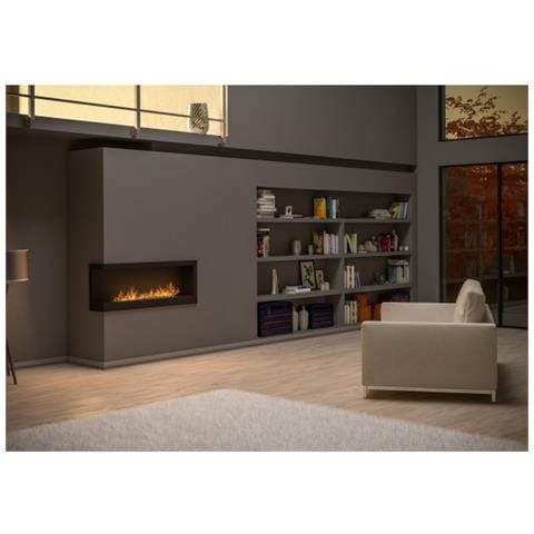 Biocamino Angolare Da Incasso Corn 120l Con Vetro Protettivo, Nero Opaco - Foto 2