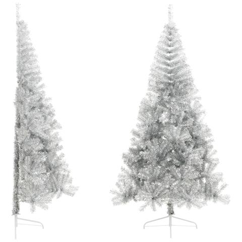 Albero di Natale a Metà con Supporto Argento 240 cm PET - Foto 1