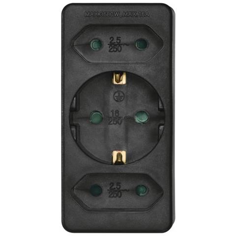 00223216 Prolunghe E Multiple 3 Presa (e) Ac Interno Nero - Foto 3
