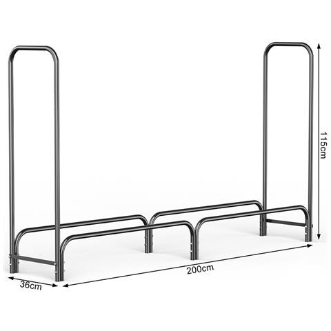 Portalegna Supporto Metallo Porta Legna Interno Legnaia Camino Stufa 200x36x115 - Foto 6