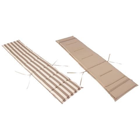 Cuscino Per Lettino Da Giardino, Facile Da Montare, Fodera Per Cuscino Per Lettino Da Giardino, Cuscino Per Sedia A Sdraio - Lunghezza 182 Cm, Larghezza 42 Cm - Beige Con Strisce - Foto 8