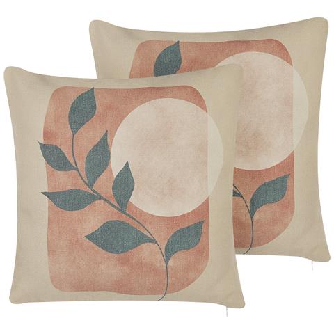 Set Di 2 Cuscini Calliopsis 45 X 45 Cm Bianco Trama Astratta - Foto 2