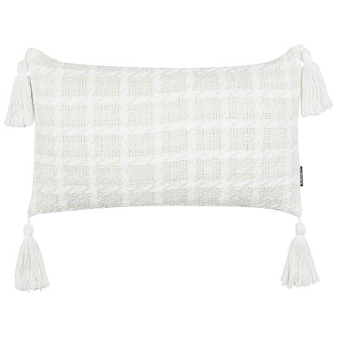 Cuscino Decorativo Douris 30 X 60 Cm Trama Gingham Beige Chiaro - Foto 5