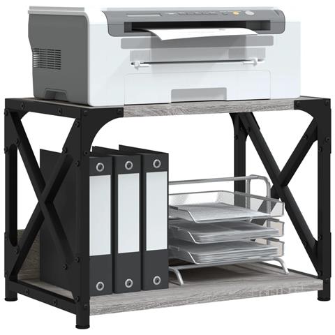 Supporto Stampante 2 Piani Grigio Sonoma 44x26x31,5 Multistrato - Foto 3