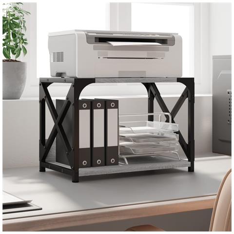 Supporto Stampante 2 Piani Grigio Sonoma 44x26x31,5 Multistrato - Foto 1
