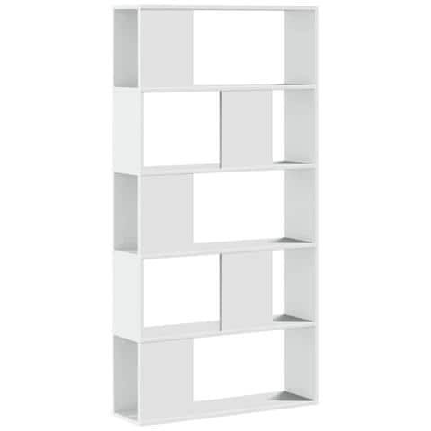 Libreria 5 Ripiani Bianca 80,5x23,5x162,5cm Legno Multistrato - Foto 2