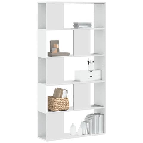 Libreria 5 Ripiani Bianca 80,5x23,5x162,5cm Legno Multistrato - Foto 1