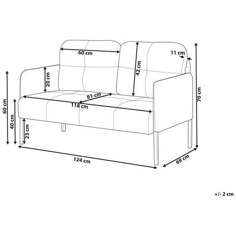 2 Posti Lahti Tessuto Marrone Chiaro - Foto 8