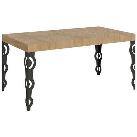 Tavolo Allungabile 90x130/234 Cm Karamay Premium Quercia Natura Telaio Antracite - Foto 1