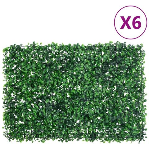 Recinzione Foglie Arbusti Artificiali6 Pz Verde 40x60 Cm - Foto 1