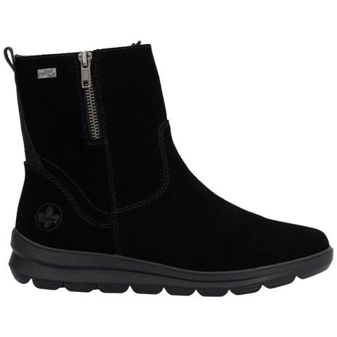Black Casual Closed Ladies Mid Height Boots Stivaletti Pelle Scamosciata /nabuk Scarpe Donna Nero Eu 38, Z0053-00 - Foto 3