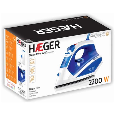 Ferro da Stiro aSecco e a Vapore Steam River 2200 Piastra Acciaio Inossidabile Potenza 2200 W Colore Blu / Bianco - Foto 5