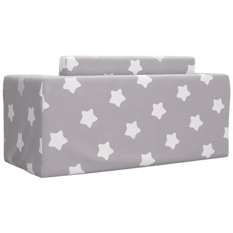 Divano Letto Bambini a 2 Posti Grigio Chiaro con Stelle Peluche - Foto 10