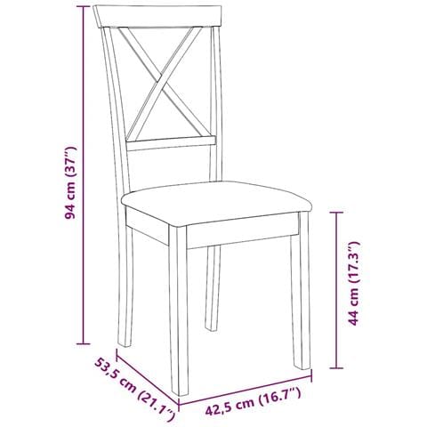 Sedie da Pranzo con Cuscini 2 pz Bianco Legno Massello di Hevea - Foto 10