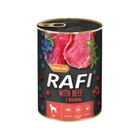 Dolina Noteci Rafi, Adulto, Tutte le razze, Gigante (>45 kg), Maxi (26 - 44 kg), Medio (11 - 25 kg), Mini (5 - 10 kg), X-Small (< 4kg), Manzo, 400 g - Foto 1