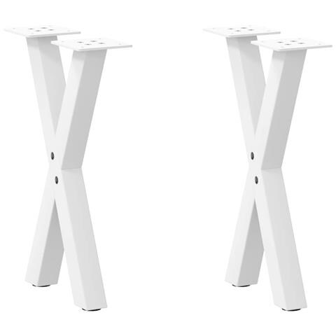 Gambe Tavolino Caffè A X 2 Pz Bianco 28x(42-43) Cm Acciaio - Foto 1