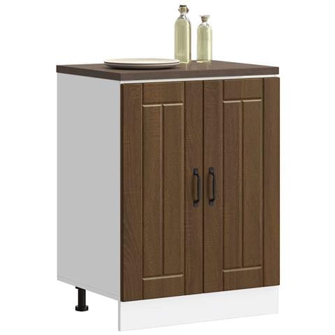 Mobile Base Lavello Lucca Rovere Marrone In Legno Multistrato - Foto 3