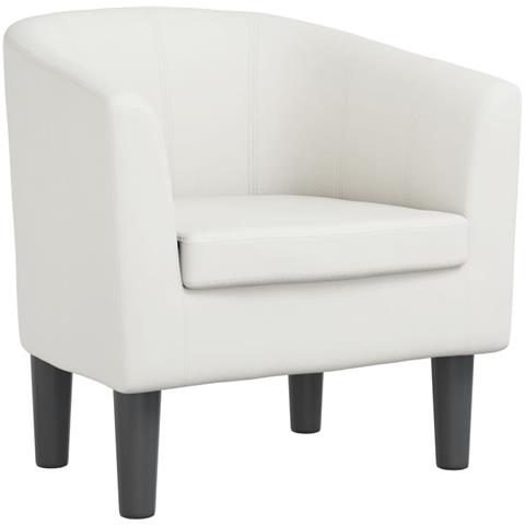 Poltrona A Pozzetto Bianca In Similpelle - Foto 2