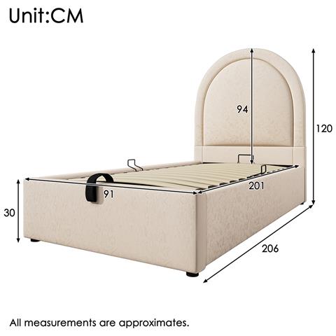 Letto Contenitore Letto Imbottito Per Bambini 90 X 200 Cm, Letto Singolo Con Motivo Cosmico, Beige, Pu - Foto 2