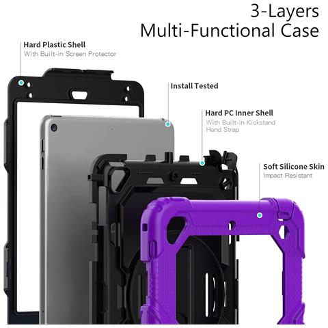 Custodia Per Ipad Pro 10.5""/air3 Con Supporto E Tracolla - Eleganza Viola! - Foto 4