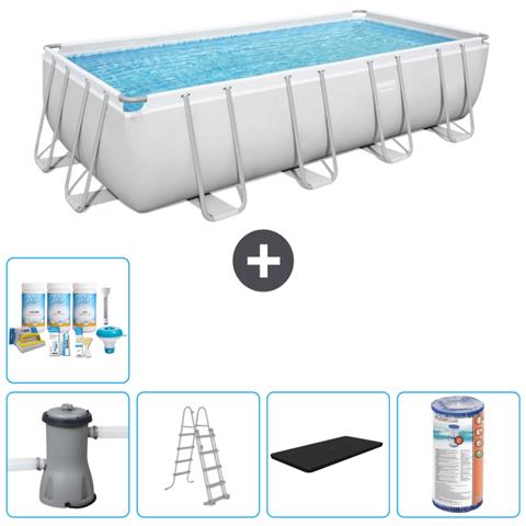 Piscina Fuori Terra - Rettangolo - 488x244x122 Cm - Grigio - Include Accessori Coordinati Cb29 - Foto 1