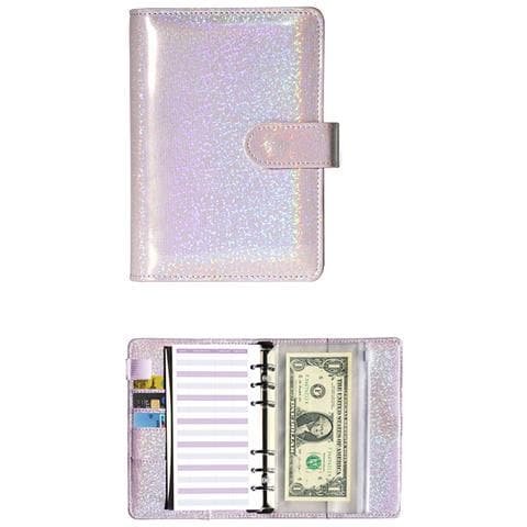 Quaderno A 6 Stelle Con Raccoglitore Ad Anelli, Fogli Di Bilancio E Pochette Con Cerniera Purple - Foto 2