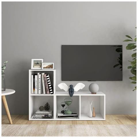 Mobili Porta Tv 2 Pz Bianco 72x35x36,5 Cm In Legno Multistrato - Foto 8