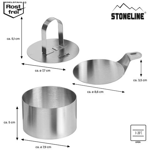 Set Di 8 Coppapasta, 8 Cm, Acciaio Inossidabile, 6 Coppapasta Rotondo, 1 Paletta E 1 Pressa. - Foto 2