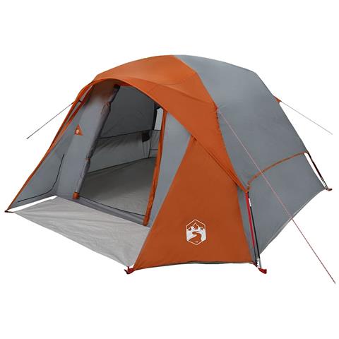 Tenda Familiare Cabina 6 Persone Grigia Arancione Impermeabile - Foto 2