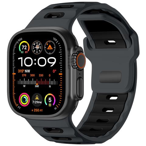 Elegante Cinturino In Silicone Per Apple Watch 42/44/45/46/49mm Black - Foto 1
