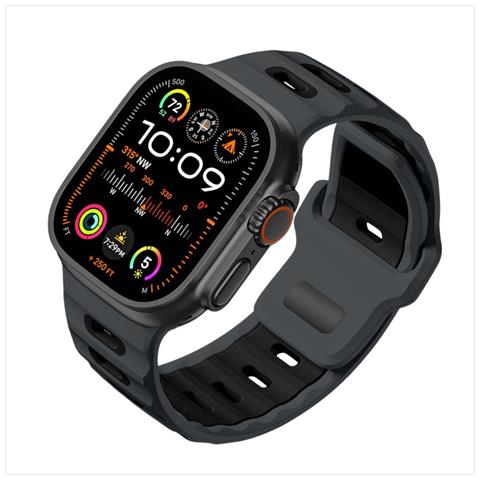 Elegante Cinturino In Silicone Per Apple Watch 42/44/45/46/49mm Black - Foto 2
