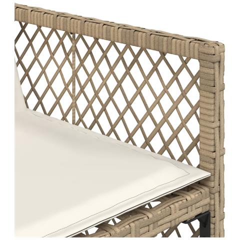 Set da Pranzo da Giardino 17 pz con Cuscini Beige in Polyrattan - Foto 9