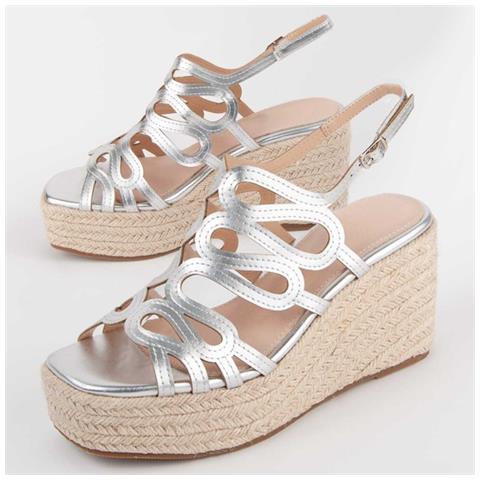 Sandalo Montevita Wedge Sparto Salia2 Argento . - Foto 1