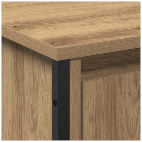 Mobiletto per Lavabo Rovere Artigianale 91x35x60 cm Legno ingegnerizzato - Foto 9