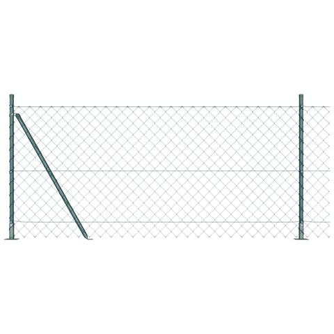 Recinzione in Rete Metallica con 7 Pali Flangiati 0.8x10 m in Acciaio Zincato - Foto 1