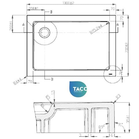 Piatto Doccia Ribassato 70x100 Cm Resina H3.5 Cm Monaco Bianco - Foto 2