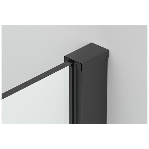 Box Doccia Parete Walk In 100 Cm H 200 Cm Cristallo Temperato Trasparente 8mm Profilo Nero Melany - Foto 3